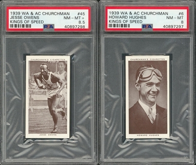 1939 W.A. & A.C. Churchman "Kings of Speed" Complete Set (50) – Featuring Jesse Owens and Howard Hughes
